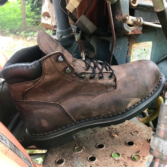 Red Wing Shoes Shoes Red Wing Brown Leather Work Boots 4433 Mens